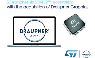 意法半导体收购Draupner Graphics 强化嵌入式图形界面软件实力，引领人机交互新纪元